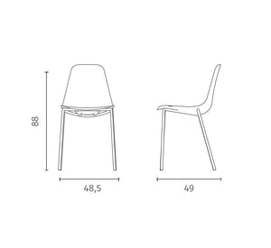 Frida - Sedia in polipropilene bianco 4 pz