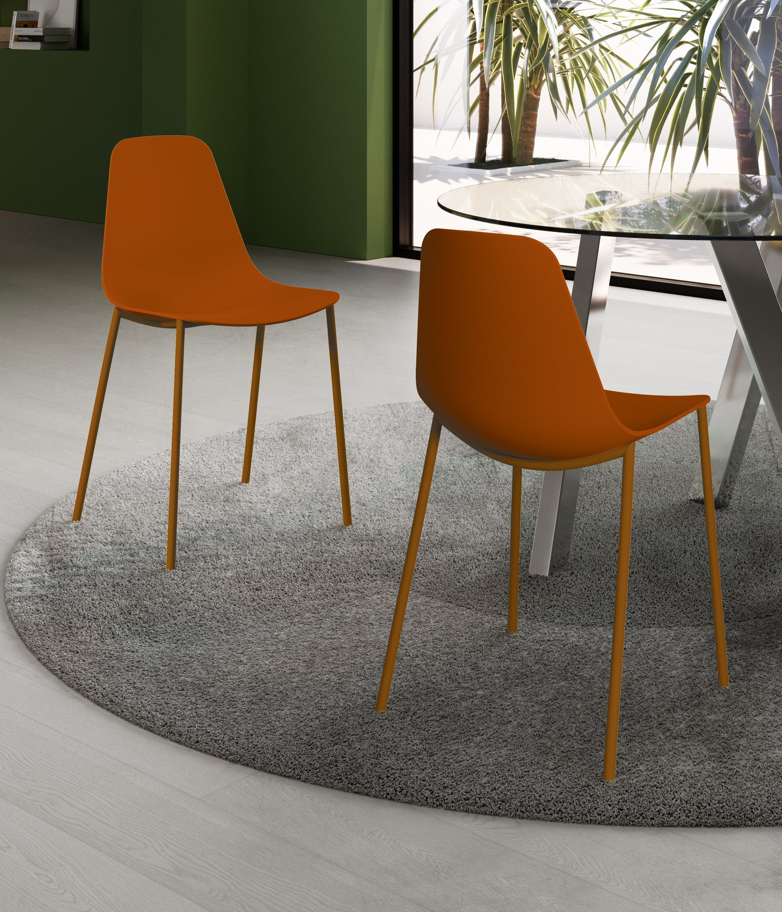 Frida - Sedia in polipropilene ruggine 4 pz