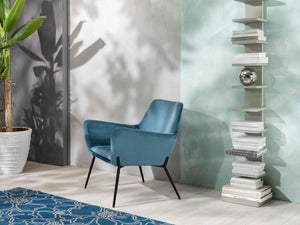 Gin - Poltrona in velluto Blu