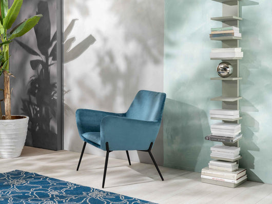 Gin - Poltrona in velluto Blu