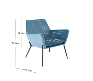 Gin - Poltrona in velluto Blu