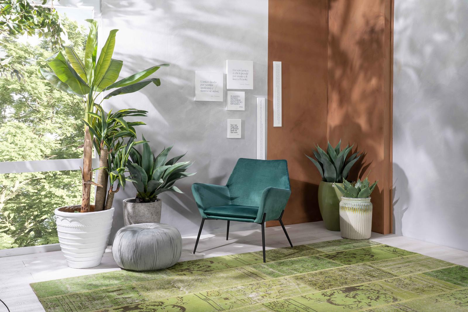 Gin - Poltrona in velluto verde