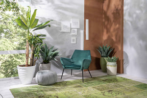 Gin - Poltrona in velluto verde