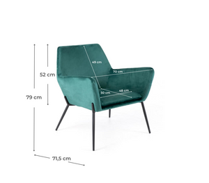 Gin - Poltrona in velluto verde
