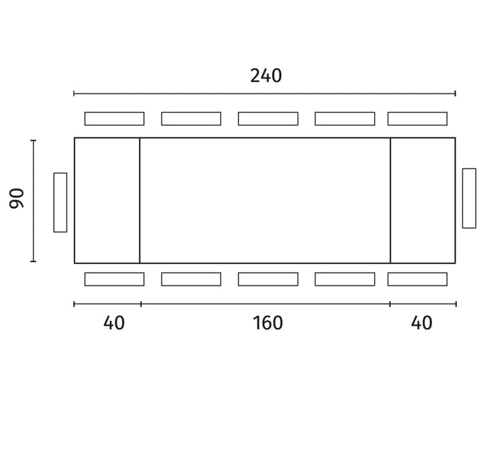 Spike - Tavolo Allungabile (160/240 x 90 cm) in Rovere Nero
