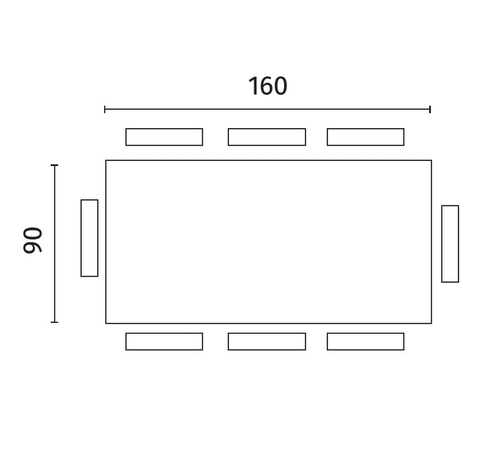 Spike - Tavolo fisso (160 x 76 H cm) in impiallacciato rovere nero
