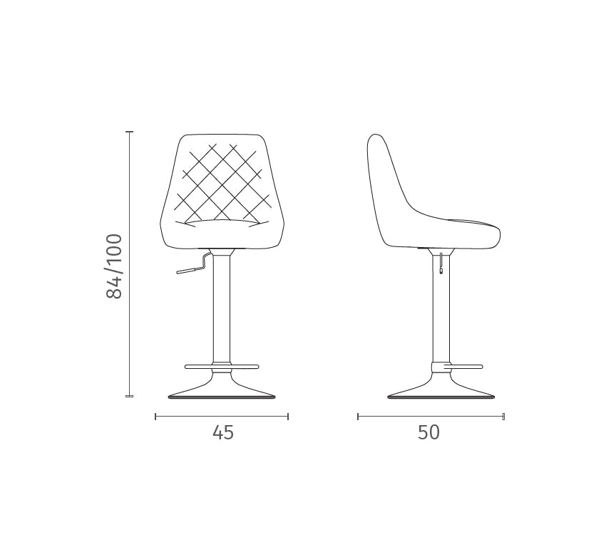 Max - Sgabello in microfibra effetto velluto grigio scuro - Set da 2 pz