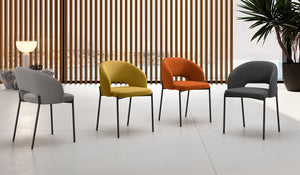 Greta - Sedia in tessuto arancione 2 pz