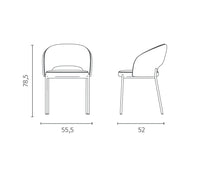 Greta - Sedia in tessuto giallo 2 pz