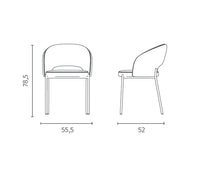 Greta - Sedia in tessuto grigio 2 pz