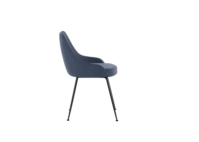 Nandy - Sedia in microfibra nera effetto velluto 1 pz