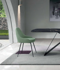 Nandy - Sedia in microfibra effetto velluto blu 1 pz