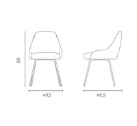 Nandy - Sedia in microfibra effetto velluto blu 1 pz