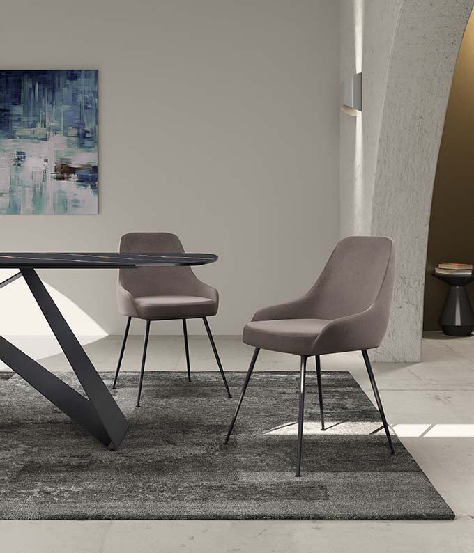 Nandy - Sedia in microfibra rossa effetto velluto 1 pz