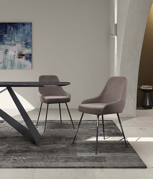 Nandy - Sedia in microfibra rossa effetto velluto 1 pz