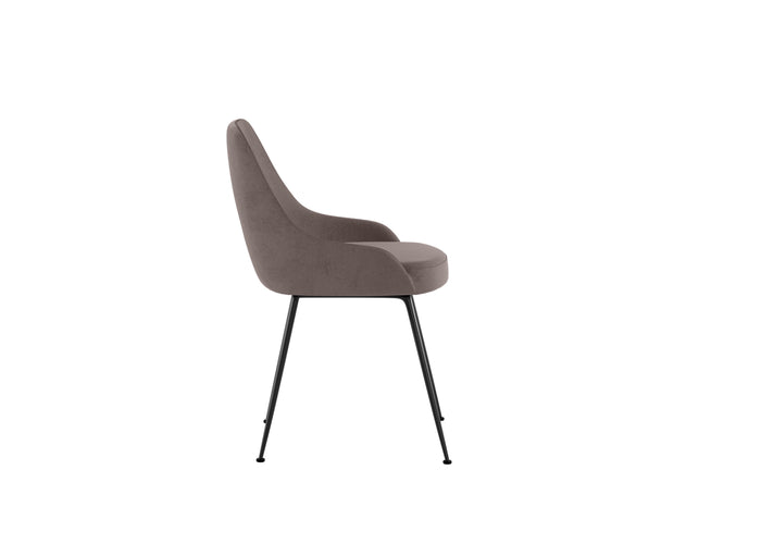 Nandy - Sedia in microfibra rossa effetto velluto 1 pz