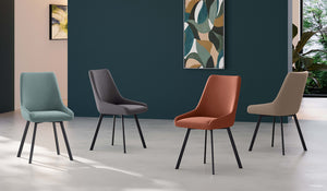 Fox - Sedia in microfibra grigia 4 pz