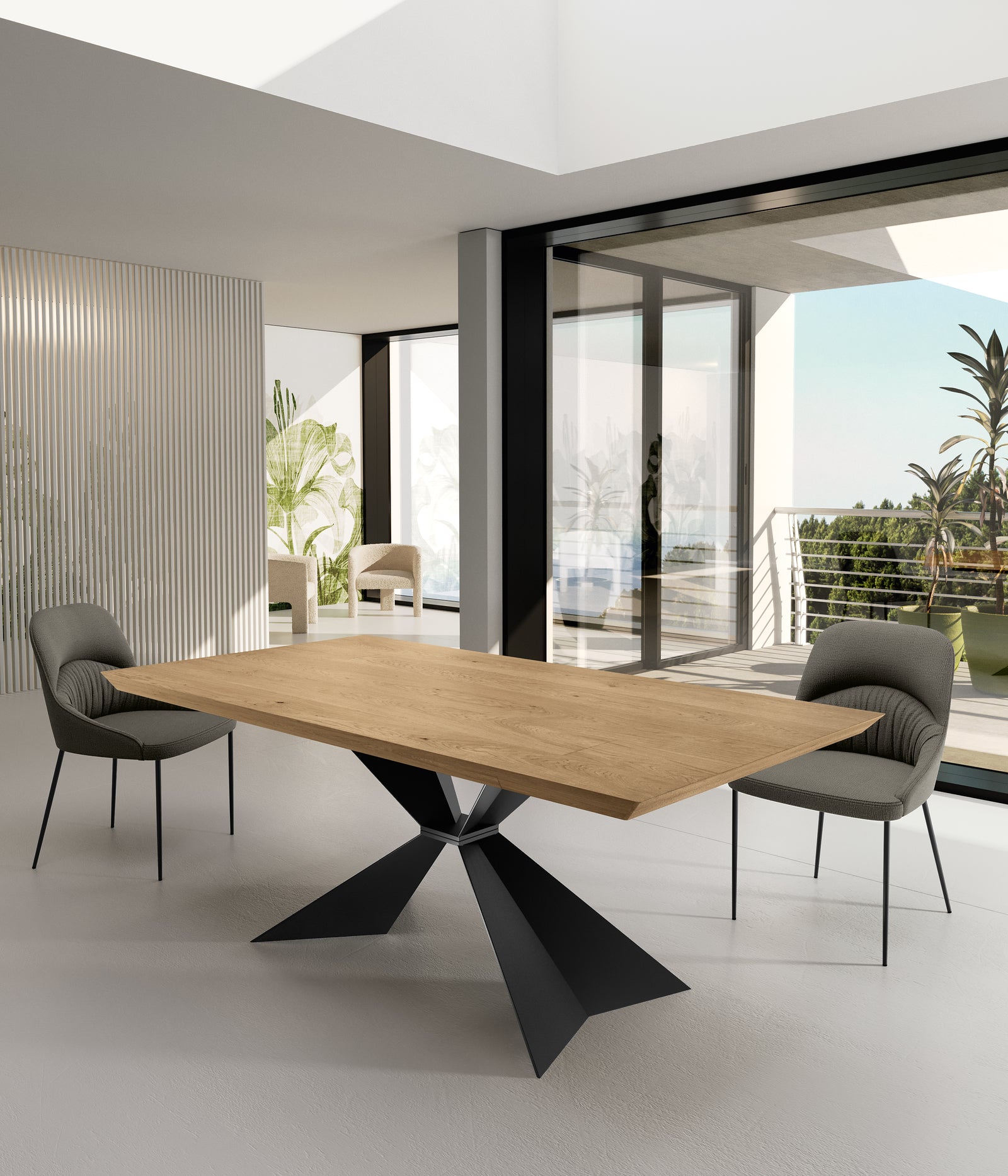 Stark - Tavolo fisso (160 x 90 cm) in impiallacciato nero