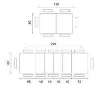 Big - Tavolo allungabile (130/290 x 80 cm) in Melaminico Nero