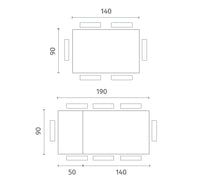 Pulse - Tavolo allungabile (140/190 x 90 cm) in Melaminico Bianco