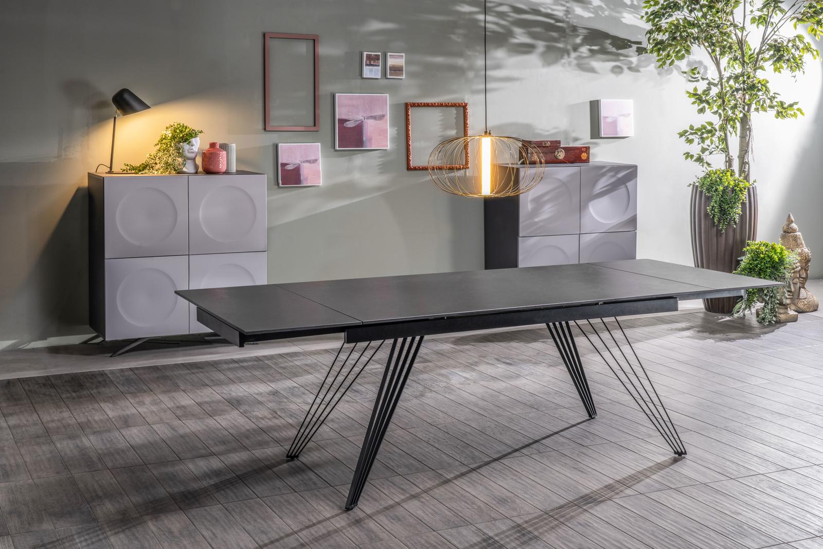 Match 1 - Tavolo allungabile (160/240 x 90 cm) in Ceramica Nera