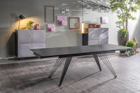 Match 1 - Tavolo allungabile (160/240 x 90 cm) in Ceramica Nera