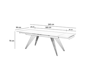 Match 1 - Tavolo allungabile (160/240 x 90 cm) in Ceramica Nera
