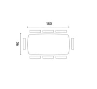 Gemini - Tavolo fisso (180 x 90 x 76 cm) in ceramica noce