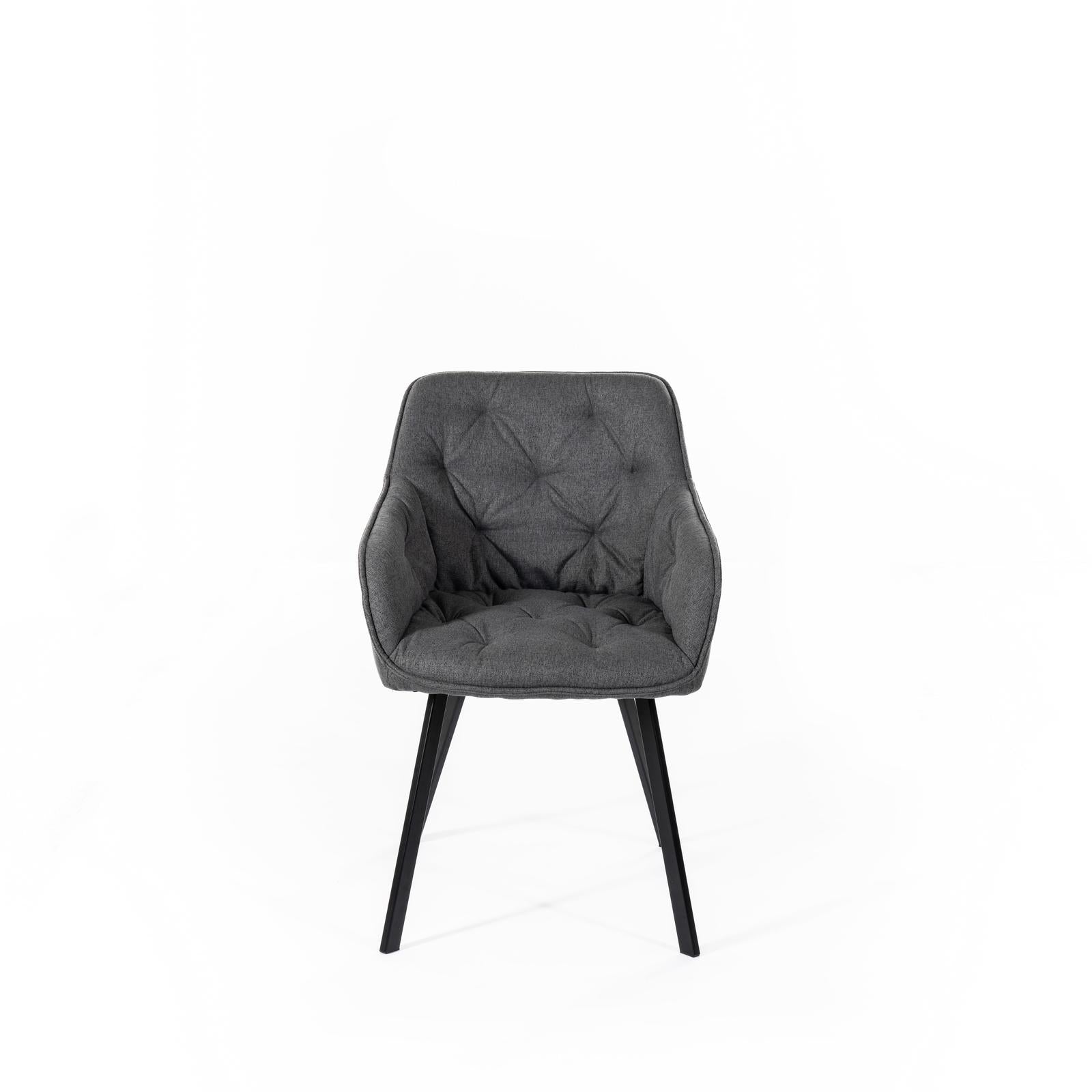 Elsa - Sedia in tessuto grigio scuro 2 pz
