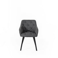 Elsa - Sedia in tessuto grigio scuro 2 pz