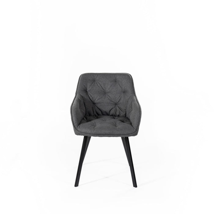Elsa - Sedia in tessuto grigio scuro 2 pz