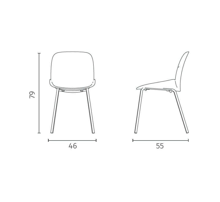 Eva - Sedia in polipropilene senape 4 pz