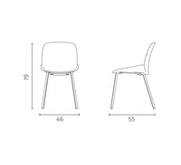 Eva - Sedia in polipropilene senape 4 pz