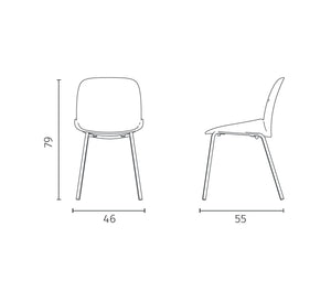 Eva - Sedia in polipropilene senape 4 pz