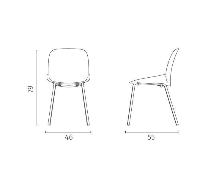 Eva - Sedia in polipropilene senape 4 pz