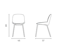 Eva - Sedia in tessuto blu 4 pz