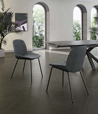 Eva - Sedia in tessuto grigio scuro 4 pz