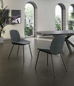 Eva - Sedia in tessuto grigio scuro 4 pz