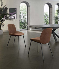 Eva - Sedia in tessuto rosso 4 pz