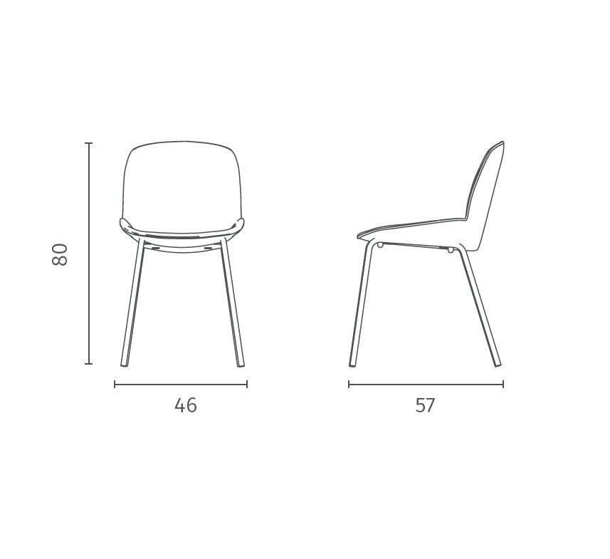 Eva - Sedia in tessuto rosso 4 pz