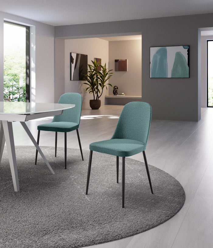 Tamara - Sedia in tessuto blu 4 pz