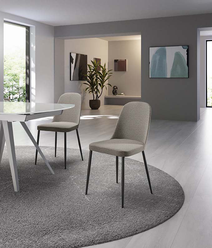 Tamara - Sedia in tessuto grigio scuro 4 pz