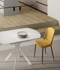 Tamara - Sedia in tessuto giallo 4 pz