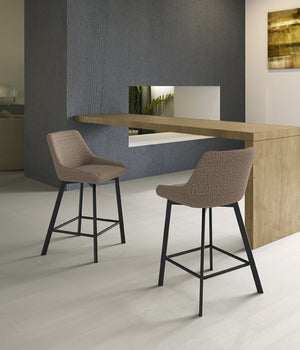 Fox - Sgabello in tessuto beige - Set da 2 pz