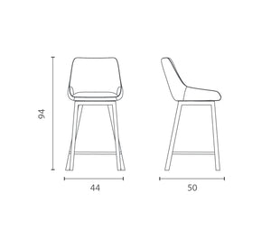 Fox - Sgabello in tessuto beige - Set da 2 pz