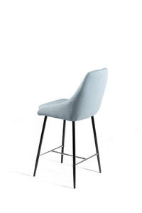 Ray - Sgabello in tessuto blu - Set da 1 pz