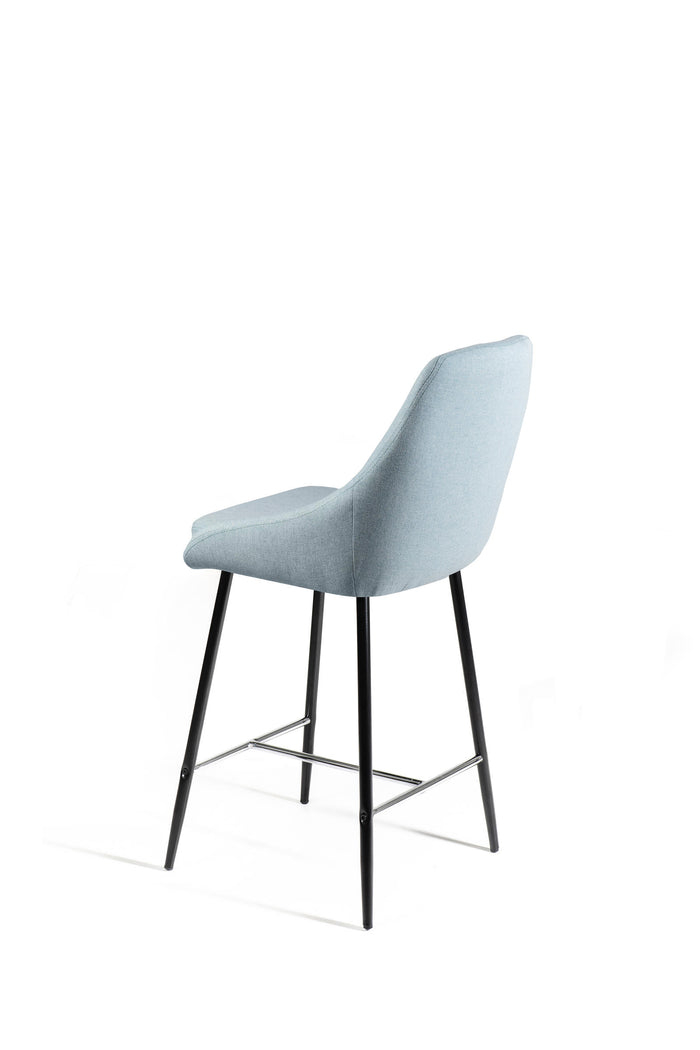 Ray - Sgabello in tessuto blu - Set da 1 pz