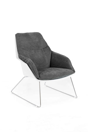 Grace - Poltrona in polipropilene grigio scuro