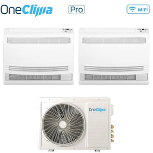 Condizionatore OneClima Dual Split Console 12+12 con MLT18x2/Y24 R-32 Wi-Fi Optional con Telecomando di Serie