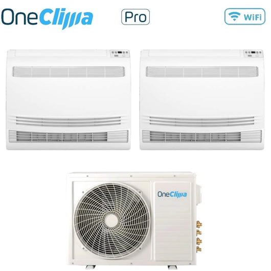 Condizionatore OneClima Dual Split Console 12+12 con MLT18x2/Y24 R-32 Wi-Fi Optional con Telecomando di Serie